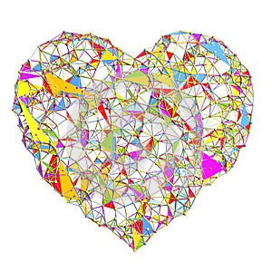 Abstract Polygonal Heart Shape