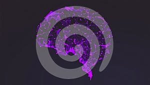Abstract polygonal human brain representing digital networking and artificial intelligence.