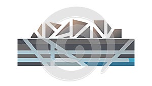 Abstract Polygonal Landscape Elements Vector, vector design Generative AI