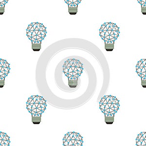 Abstract polygonal light bulb pattern seamless vector