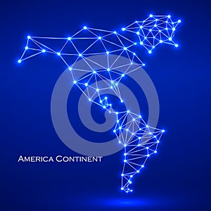 Abstract polygonal map America continent