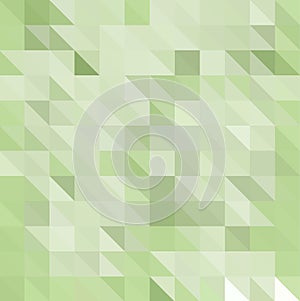 Abstract Polygonal Mosaic background of triangles light green color. Blurry green grid.