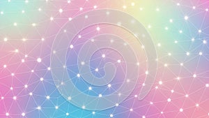 Abstract Polygonal Network on Pastel Gradient Background