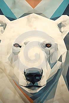 Abstract polygonal polar bear head. Low poly style illustration