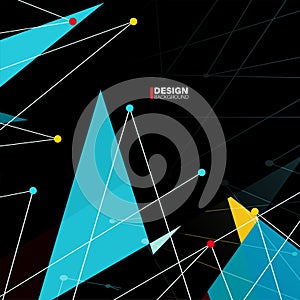 Abstract Polygonal Space Background with Connecting Dots and Lines.Vector Illustration For Wallpaper, Banner, Background, etc