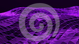 Abstract polygonal space with dots and lines. Triangular connection structure. Background concept for your design. 3d rendering.