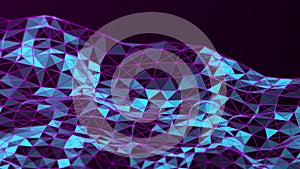 Abstract polygonal space with dots and lines. Triangular structure. Background concept for your design. 3d rendering