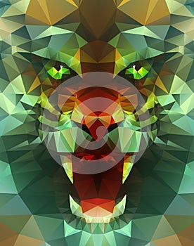 Abstract polygonal tiger