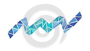 Abstract Polygonal Wave, Blue Green Geometric Triangle Pattern - vector design Generative AI