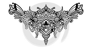 Abstract Polynesian art tattoo border