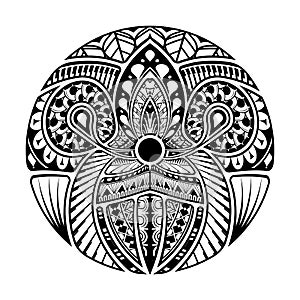 Abstract polynesian ethnic circle tattoo design