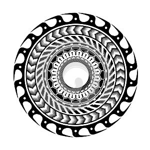 Abstract polynesian tattoo circle design