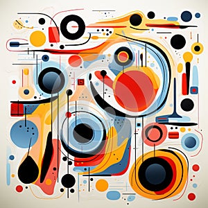 Abstract Pop-art Design: Ornamental Doodles And Dynamic Shapes photo