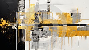 Pixelated Chaos: Black And Gold Art By Remi Alonsojuliette photo