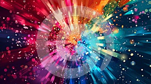 Abstract pop background with explosion of colors to the beat