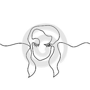 Abstract portrait of a woman logo