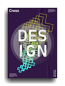 Abstract poster with cross in modern stÃÆle with bland, gradient and texture.