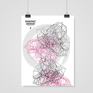 Abstract poster design with modern geometric polygon