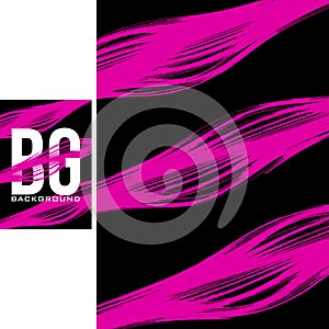 Poster template with cerise color stain on black. Vector graphics photo