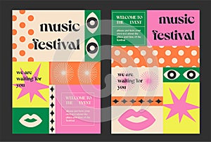 Abstract posters for art and music festivals.