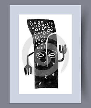 Abstract postmodernism creature wall art print photo