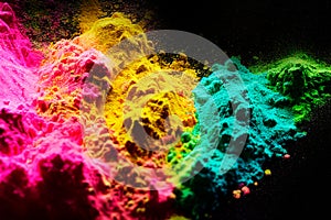 abstract powder splatted background. Colorful powder explosion on white background. Colored cloud. Colorful dust explode. Paint