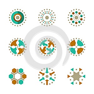 Abstract Powerful Business Symbol Global Network Company Innovation Vector Icon. EPS10