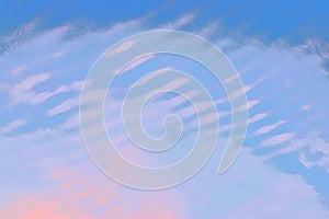 Abstract Powerpoint Slide Background with Oblique Wavy Texture in Pink and Blue Colors - Sunrise or Sunset Sky