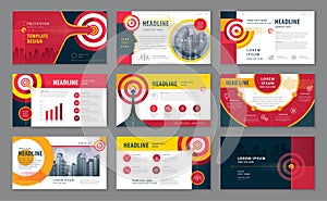 Abstract Presentation Templates Design Set, Infographic elements, Abstract Arrow and Target Background vector