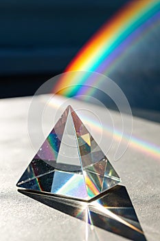 Abstract prism light reflection photo