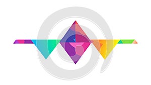 Abstract Prism Refraction of Light Geometric Shape Graphic, vector design Generative AI