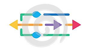 Abstract Process Flow Chart Arrows, vector design Generative AI