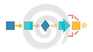 Abstract Process Flow Diagram Steps Vector, vector design Generative AI