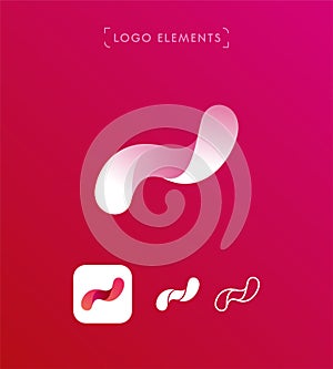 Abstract propeller swirl origami style logo template. Application icon