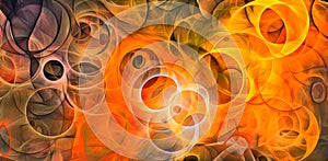 Abstract psychedelic background colored fractal hotspots arranged circles and spirals of different sizes Digital graphic design