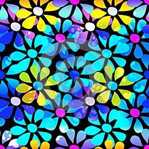 Abstract psychedelic beautiful flower seamless background