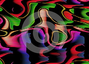 Abstract psychedelic fluorescent graffiti wall