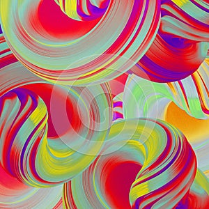 Abstract psychedelic fractal background of stylized watercolor illustration, colored chaotically blurred spots and paint