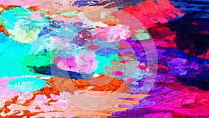 Abstract psychedelic grunge background graphic stylization on a textured canvas of chaotic blurry strokes and strokes of paint