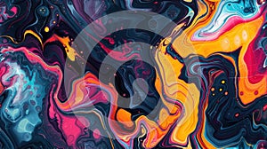 Abstract Psychedelic Marble Texture. Swirling Colorful Marble Ink Patterns