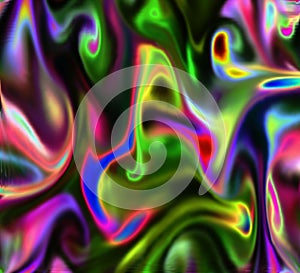 Abstract psychedelic neon multicoloured smoked waves