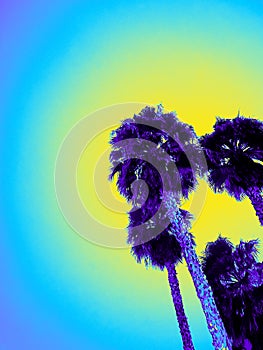 Abstract psychedelic retro palm trees
