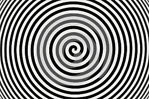 Abstract Psychedelic twisting Hypnos Circles black and white background 3D rendering