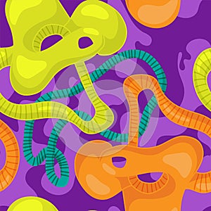 Abstract psychedelic unusual seamless pattern with cretive elements