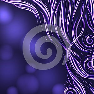 Abstract purple background with a place under the text and a pattern of the energy of electricity and sparks. Blank for