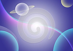 Abstract purple background with planet shapes