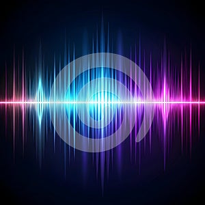 Abstract purple and blue digital soundwave effect