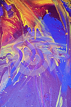 Abstract purple & blue paint
