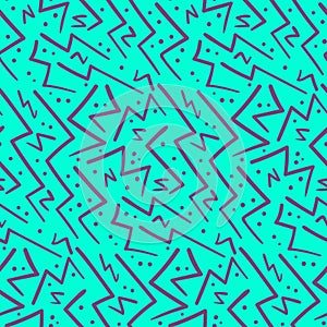 Abstract purple on blue zig zag seamless pattern