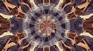Abstract Purple Brown Mandala Kaleidoscope Pattern